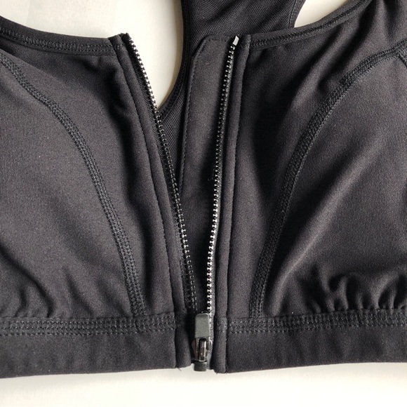 NEW XERSION Sports Bra Front Zip High Support Black Medium Women’s NWOT - Picture 3 of 16